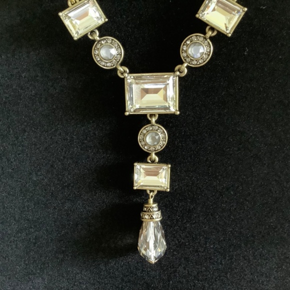 Heidi Daus Conscious Coupling Crystal Necklace & Bracelet Set Clear/ Hematite - Picture 8 of 13
